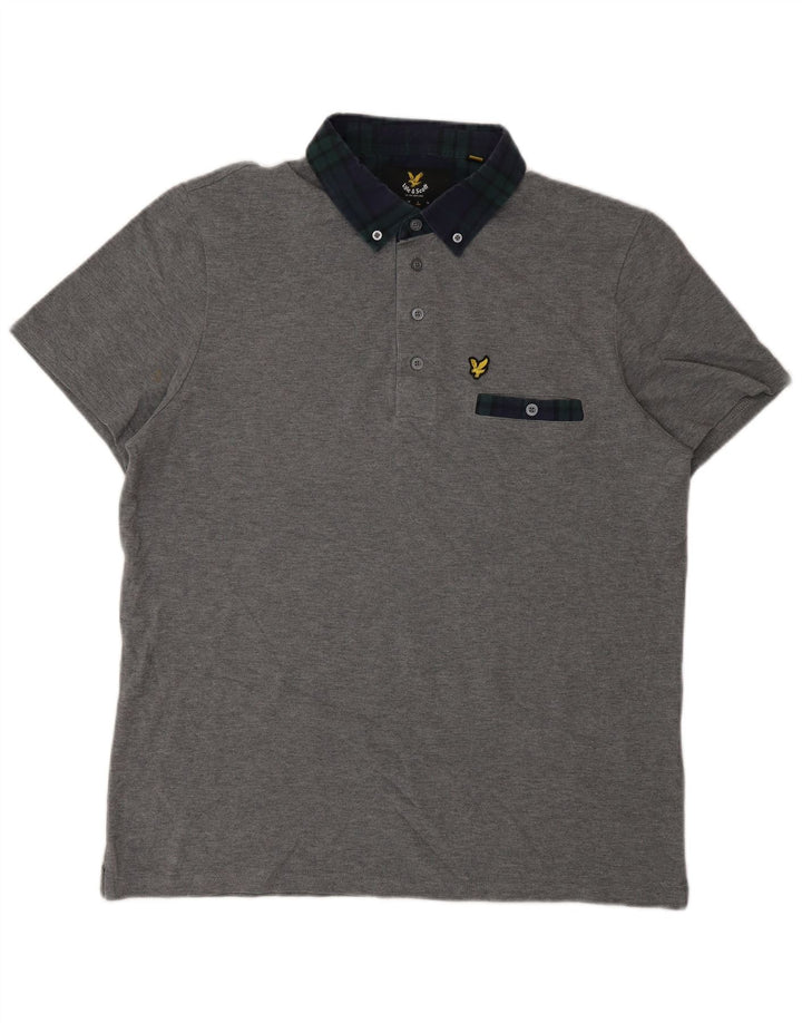 Lyle & Scott Ανδρικό πουκάμισο ράγκμπι πόλο μεγάλο γκρι βαμβακερό