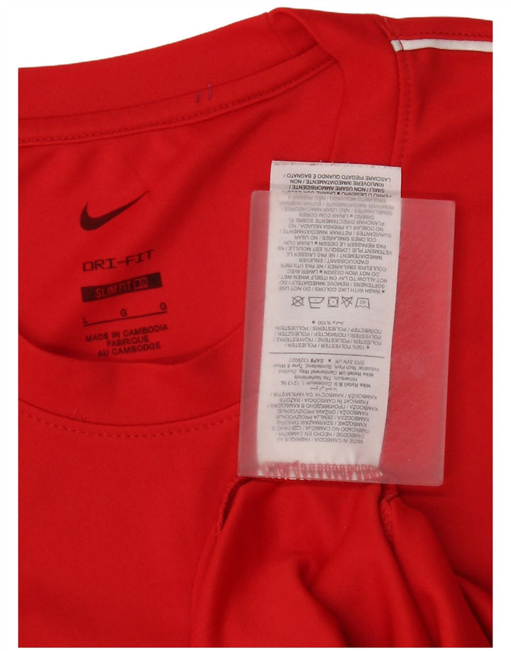 Ανδρικό T-shirt Nike Dri Fit Slim Fit Top μεγάλο κόκκινο πολυεστέρα