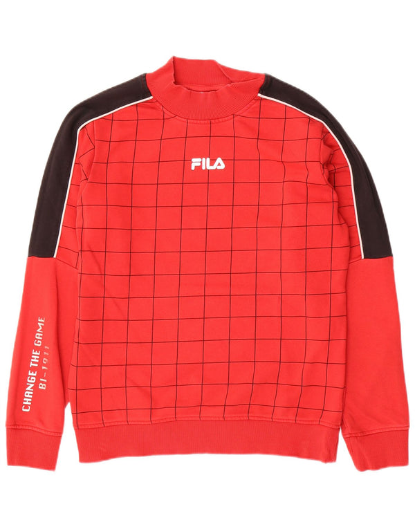 Γραφικό φούτερ FILA Boys Jumper 13-14 Years Red Colourblock