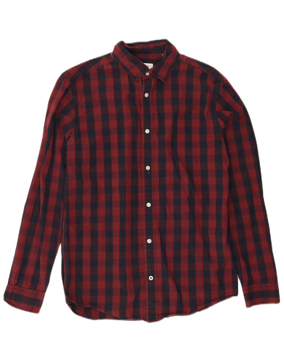 Ανδρικό πουκάμισο Jack & Jones με μεσαίο μπορντό Gingham