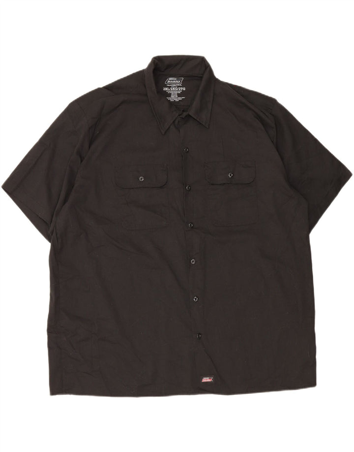 Ανδρικό κοντομάνικο πουκάμισο Dickies 2XL μαύρο πολυεστέρα