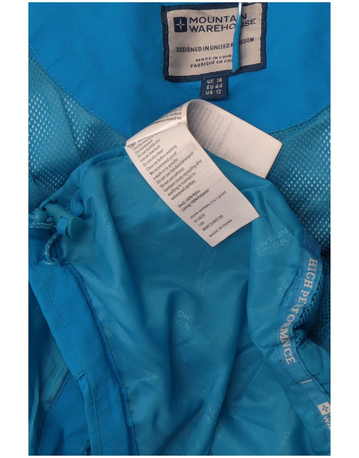 MOUNTAIN WAREHOUSE Γυναικείο μπουφάν βροχής με κουκούλα UK 16 μεγάλο μπλε νάιλον