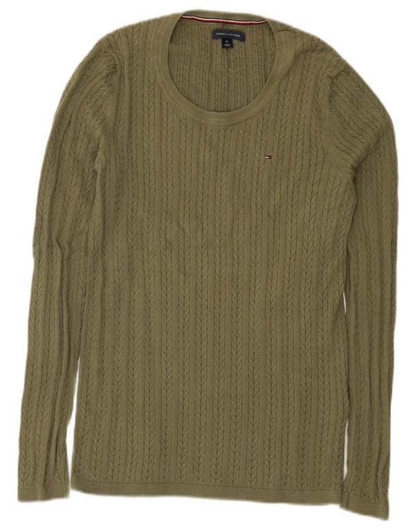 Γυναικείο πουλόβερ Tommy Hilfiger Crew Neck Jumper UK 12 Medium Khaki Cotton