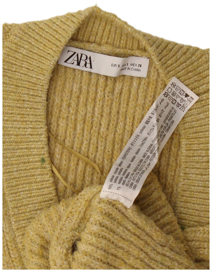 Zara Γυναικείο Γιλέκο Tank Top UK 10 Small Yellow Polyester