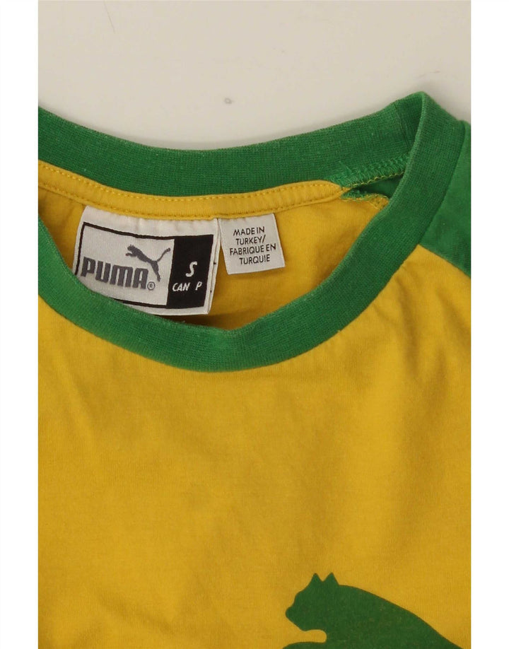 Ανδρικό γραφικό T-Shirt Puma Top Small Yellow Colourblock