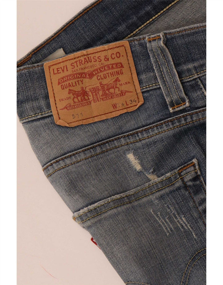 Levi's Mens 511 Distressed Slim Jeans W33 L34 Blue