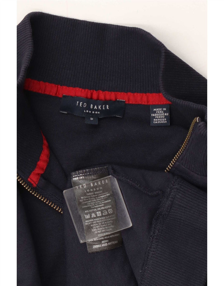 Ανδρικό φούτερ με φερμουάρ Ted Baker, Jumper Μέγεθος 3, Βαμβακερό μπλε ναυτικό