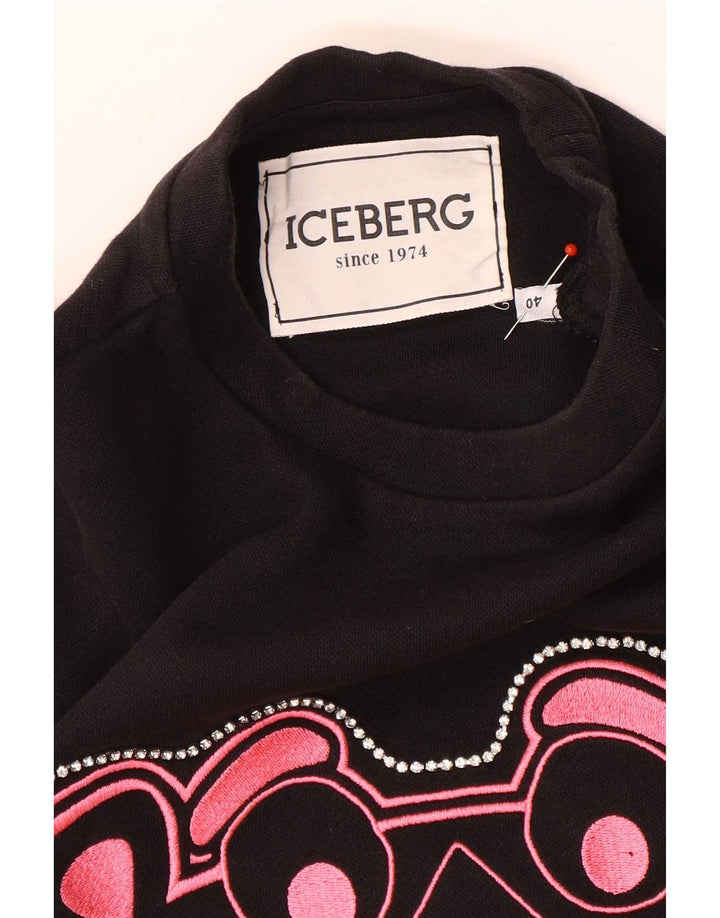 Iceberg Γυναικείο Φούτερ γραφικό Pink Panther Jumper IT 40 Small Black
