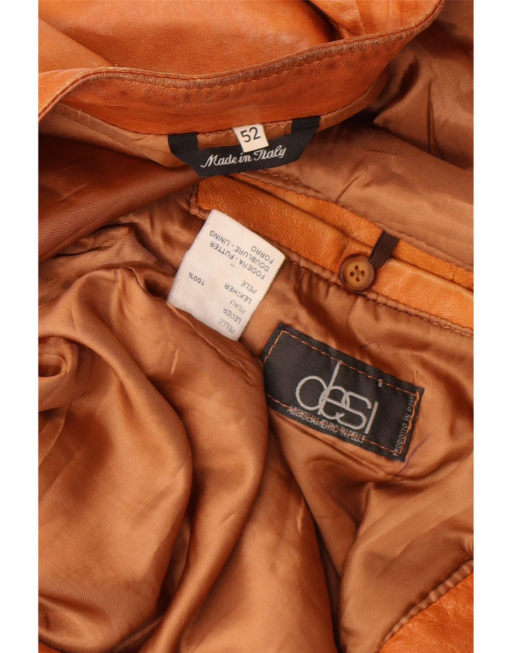 Desi Ανδρικό Δερμάτινο Μπουφάν IT 52 XL Καφέ Δερμάτινο