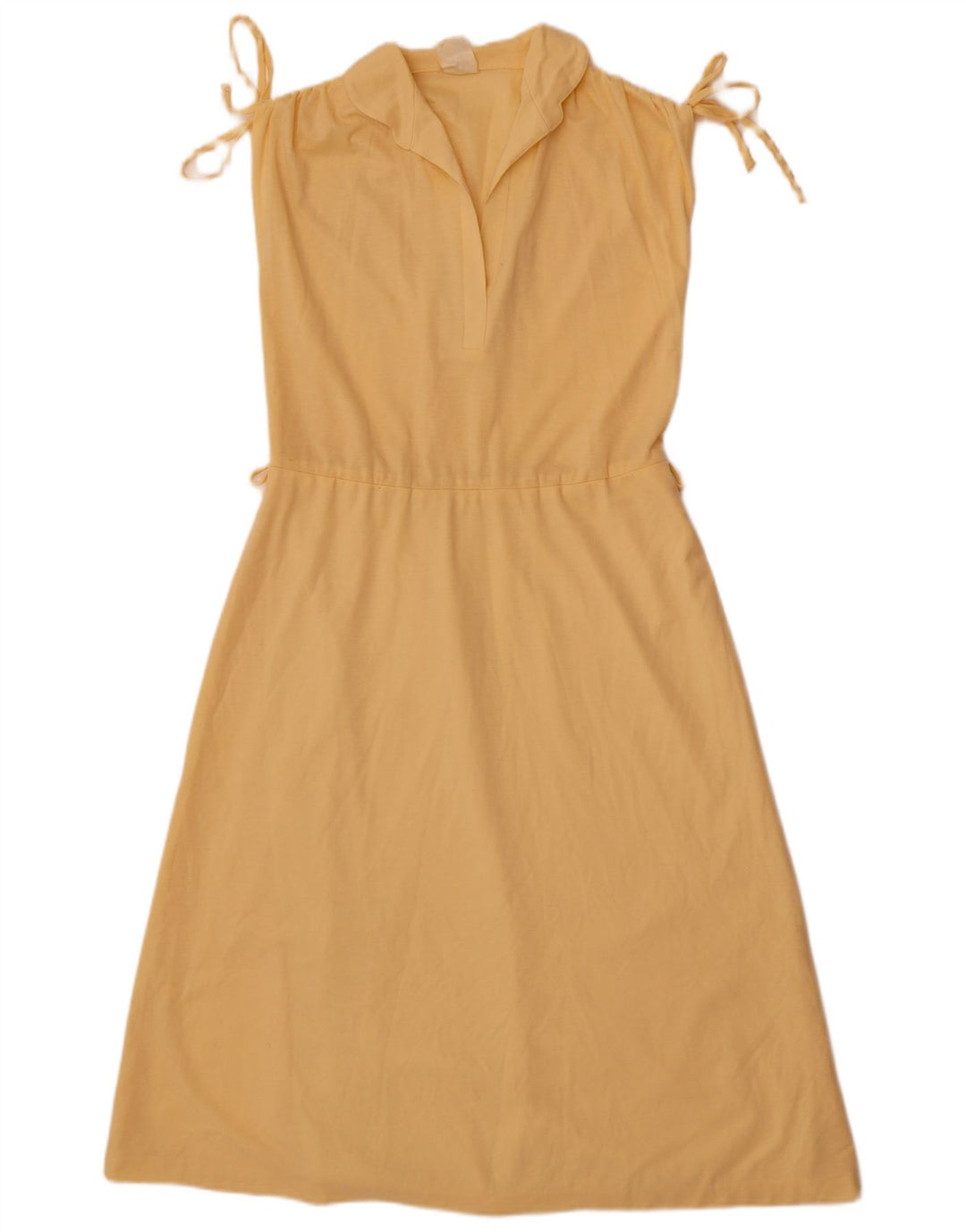 Vintage γυναικείο αμάνικο φόρεμα A-Line EU 40 Medium Yellow Polyester