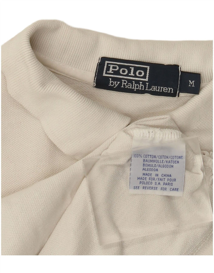 Polo Ralph Lauren Ανδρικό πουκάμισο πόλο, μεσαίο λευκό βαμβακερό