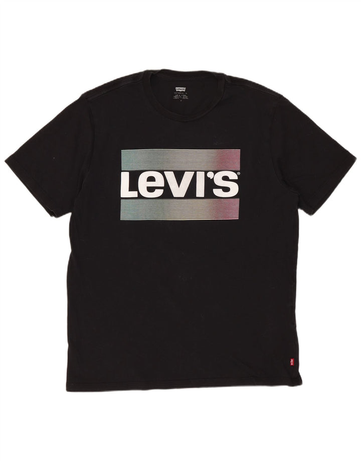 Ανδρικό γραφικό T-Shirt Levi's Top Μεσαίο μαύρο βαμβακερό