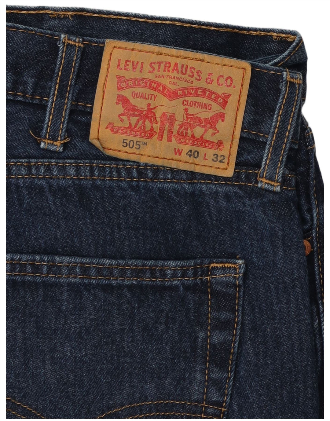 Levi's Mens 505 Straight Jeans W40 L30 Navy Blue Cotton