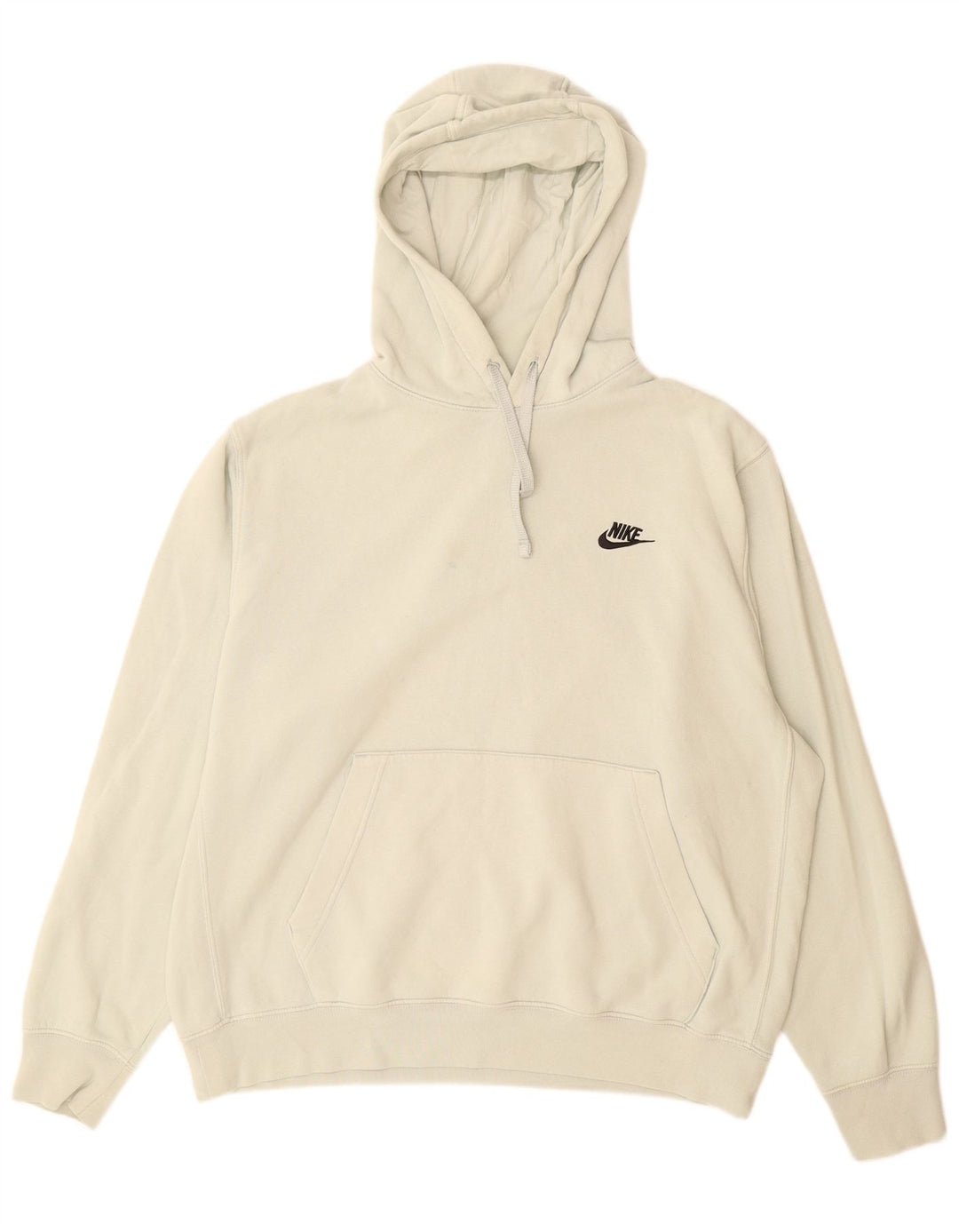 Ανδρικό μπλουζάκι με κουκούλα Nike, μεγάλο σε λευκό βαμβακερό χρώμα