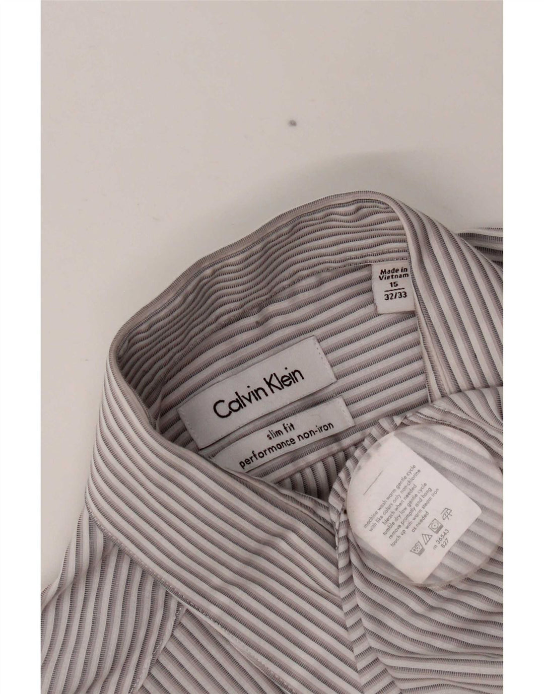 Ανδρικό πουκάμισο Calvin Klein Slim Fit Size 15 1/2 Medium Grey ριγέ