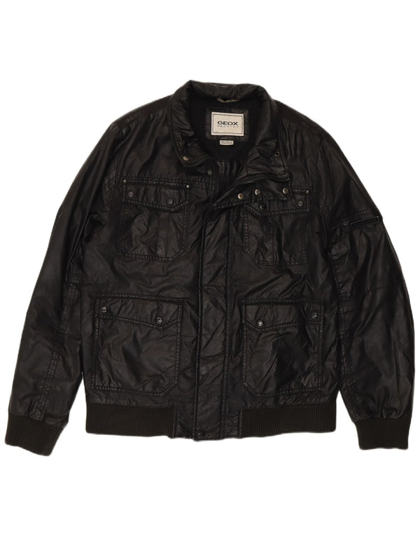 Geox Mens Respira Bomber Jacket UK 42 XL Μαύρο Πολυεστέρας