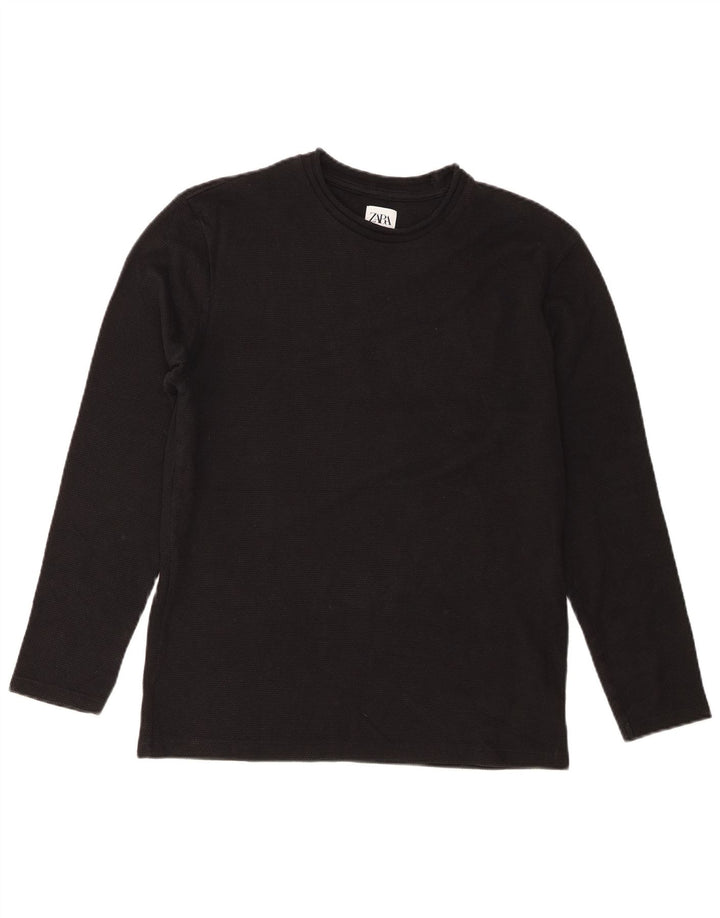 Zara γυναικείο τοπ Μακρύ μακρυμάνικο UK 10 Small Black