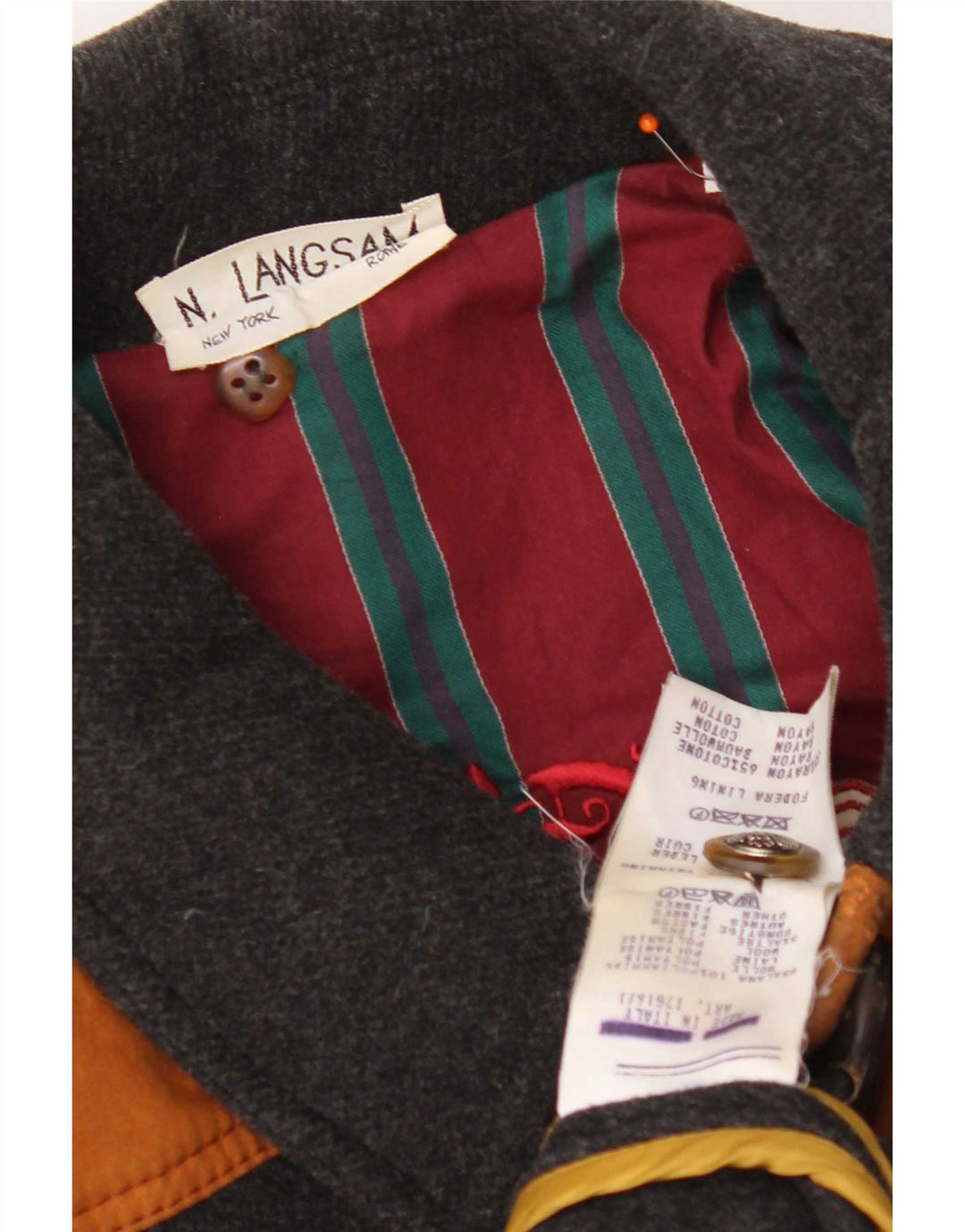 Vintage Ανδρικό παλτό Duffle IT 50 Μαλλί μεσαίου γκρι χρώματος