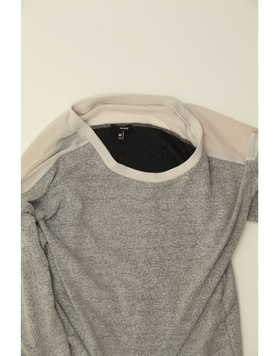 HURLEY Womens Sweatshirt Jumper UK 14 Medium Grey Colourblock Polyester Vintage Hurley and Second-Hand Hurley from Messina Hembry 