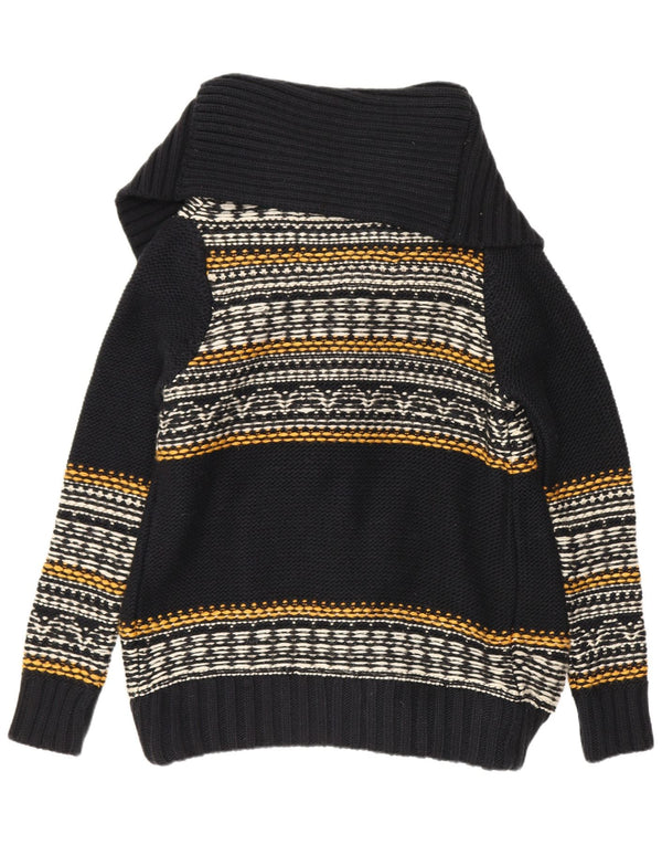 Superdry Γυναικείο ανοιχτό πουλόβερ ζακέτα UK 14 μεσαίο μαύρο ριγέ ακρυλικό
