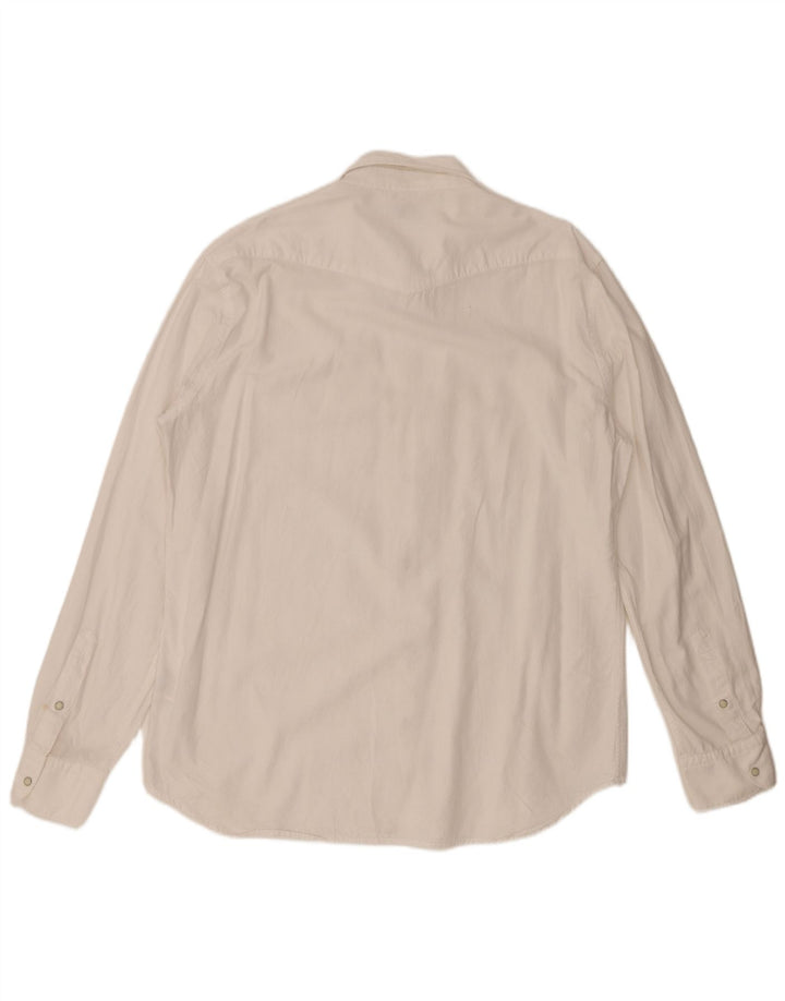 ALLEY DOCKS Ανδρικό πουκάμισο 2XL Λευκό βαμβακερό