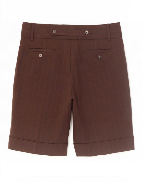Zara Γυναικείο σορτς Chino EU 40 Medium W30 καφέ ριγέ πολυεστέρα