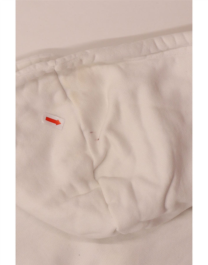 ADIDAS Γυναικείο Crop Graphic Hoodie Jumper UK 8 Small White Βαμβακερό