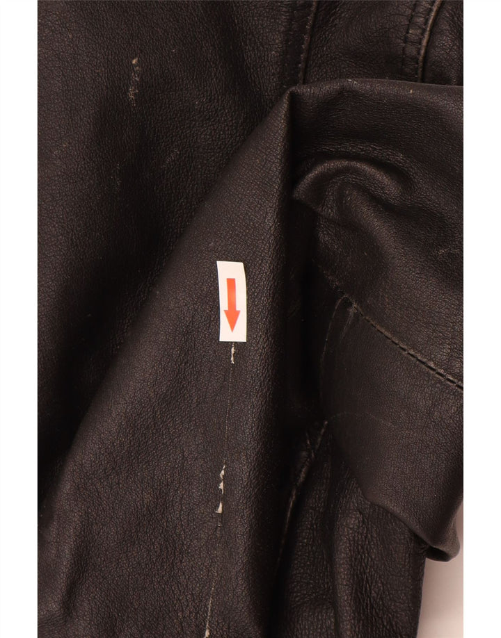 Vintage Γυναικείο Δερμάτινο Μπουφάν UK 10 Small Black Leather