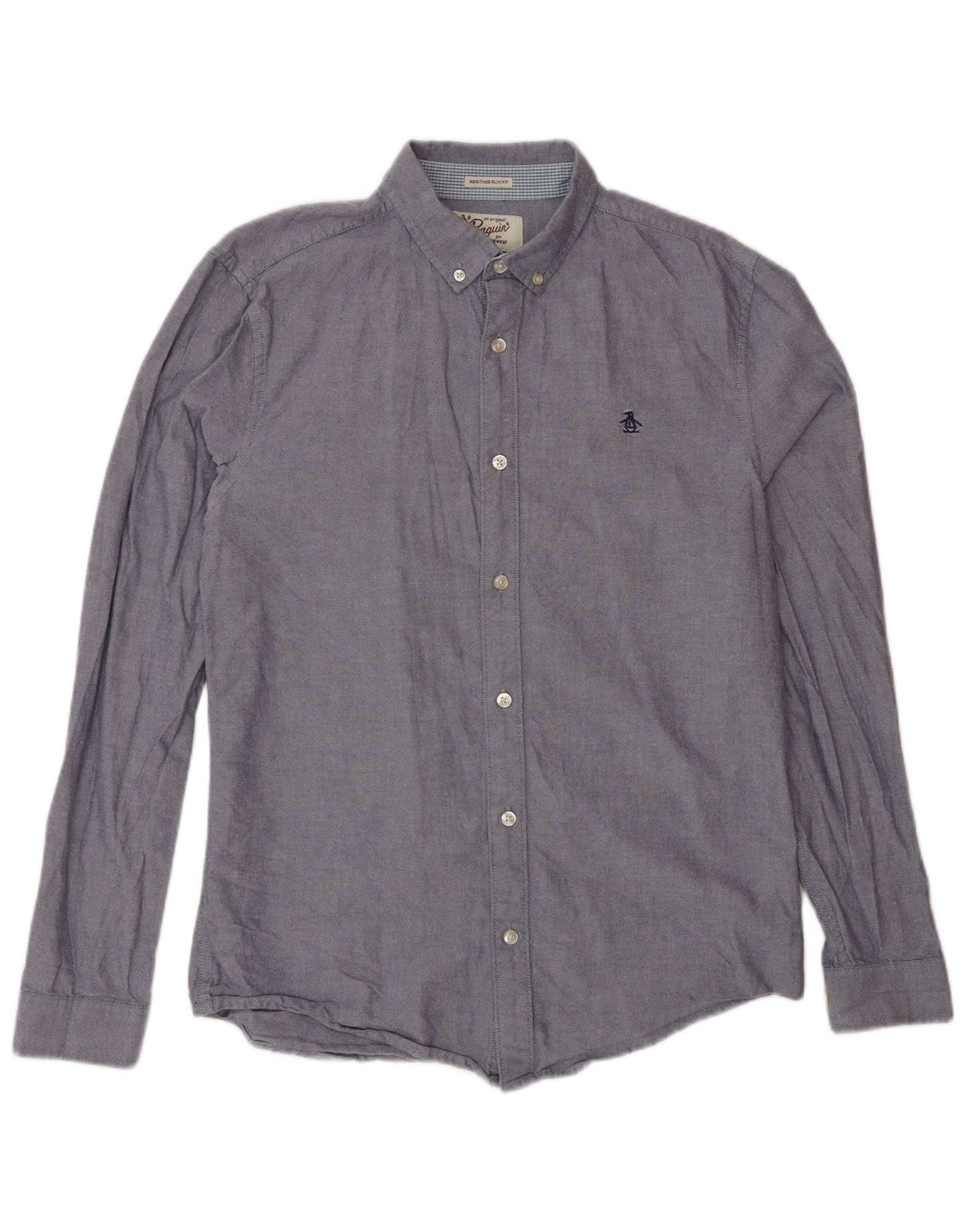 Ανδρικό πουκάμισο Penguin Heritage Slim Fit, μεσαίο μπλε βαμβακερό