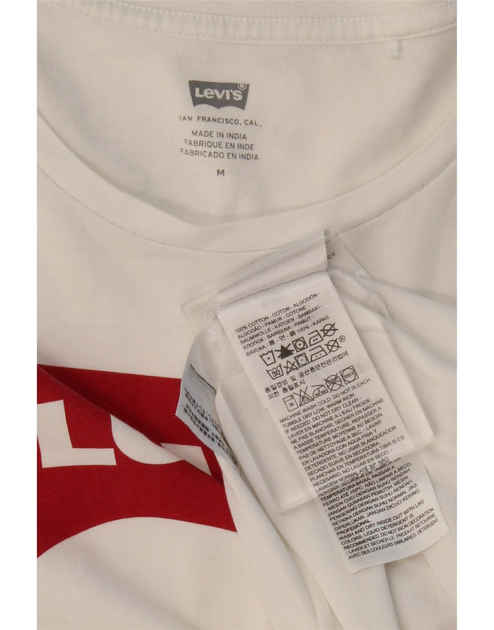 Γυναικείο γραφικό μπλουζάκι LEVI'S Top UK 12 μεσαίο λευκό βαμβακερό