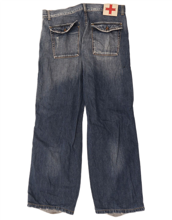 Zu Elements Ανδρικό Cargo Loose Jeans W33 L31 Navy Blue Colourblock Βαμβακερό