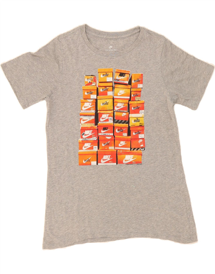 NIKE Boys Graphic T-Shirt Top 13-14 Years XL Grey Vintage Nike and Second-Hand Nike from Messina Hembry 