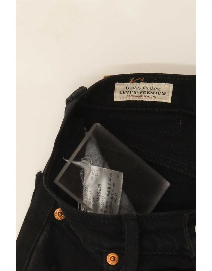 Levi's Womens 501 Straight Jeans W26 L28 Μαύρο