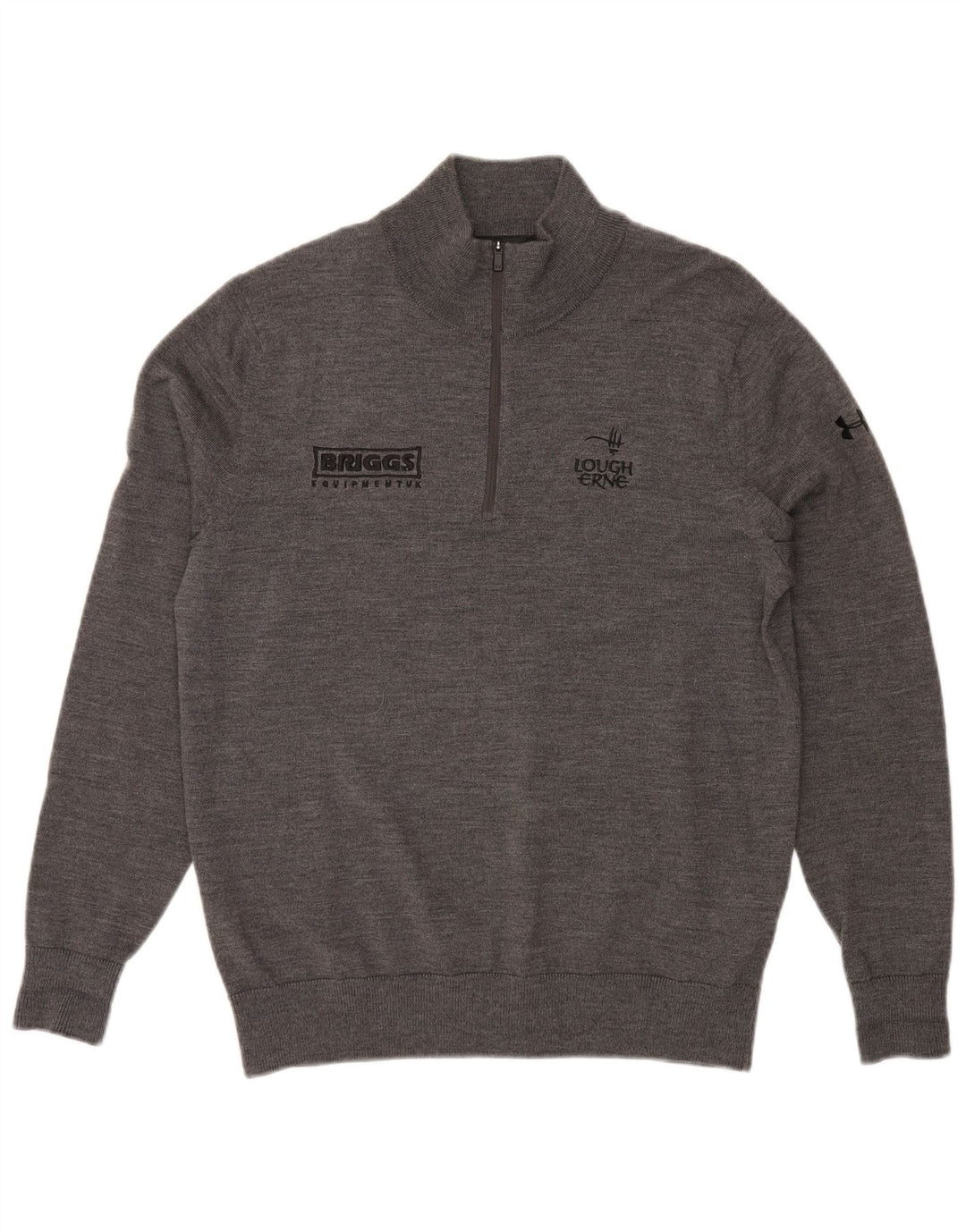 Ανδρικό πουλόβερ με φερμουάρ UNDER Armour ψηλό γραφικό, μεσαίο γκρι