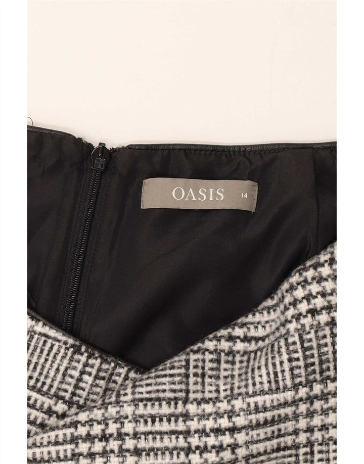 Γυναικεία μίνι φούστα Oasis UK 14 Large W32 Grey Houndstooth