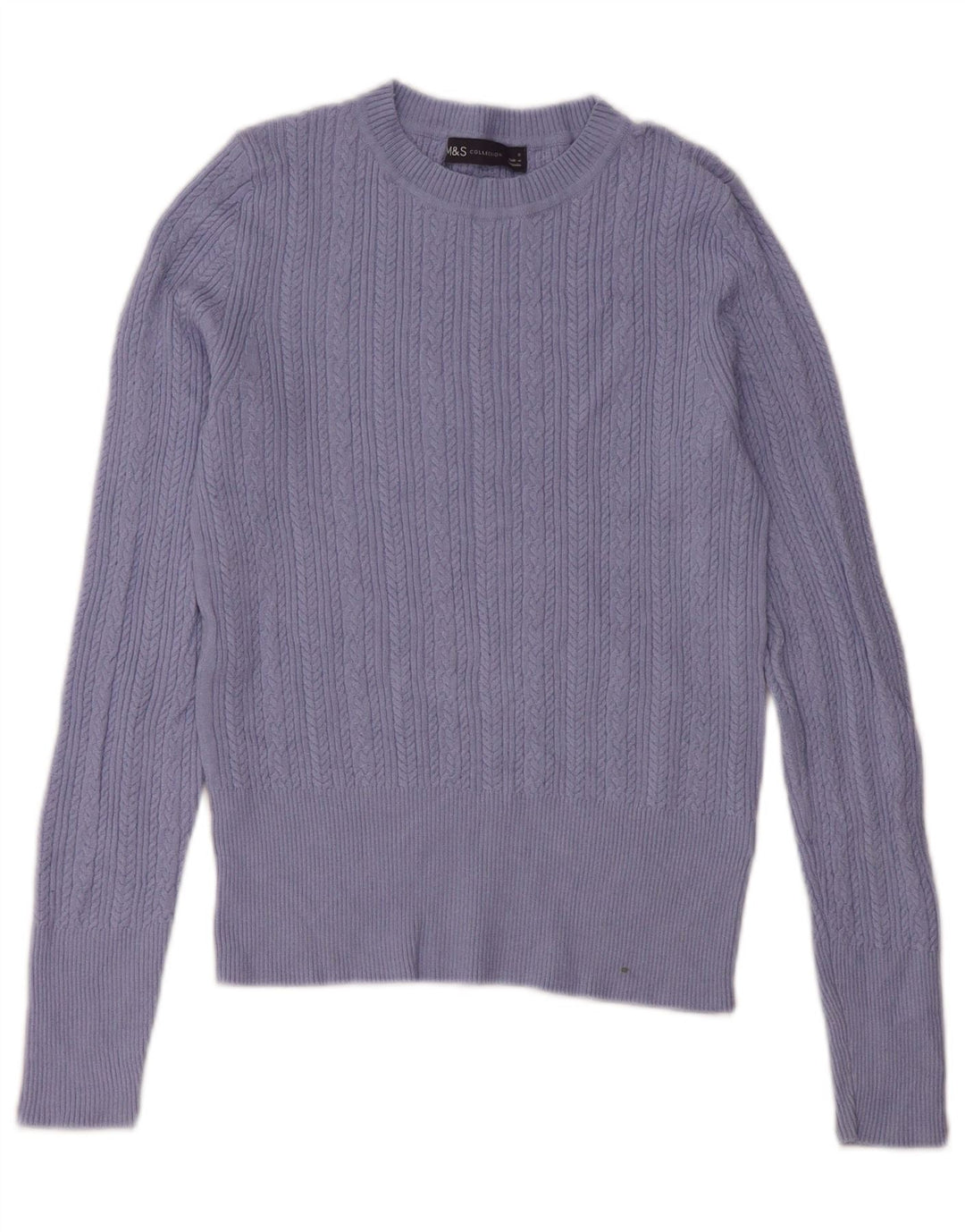 Marks & Spencer Γυναικείο πουλόβερ με λαιμόκοψη UK 8 Small Blue Viscose
