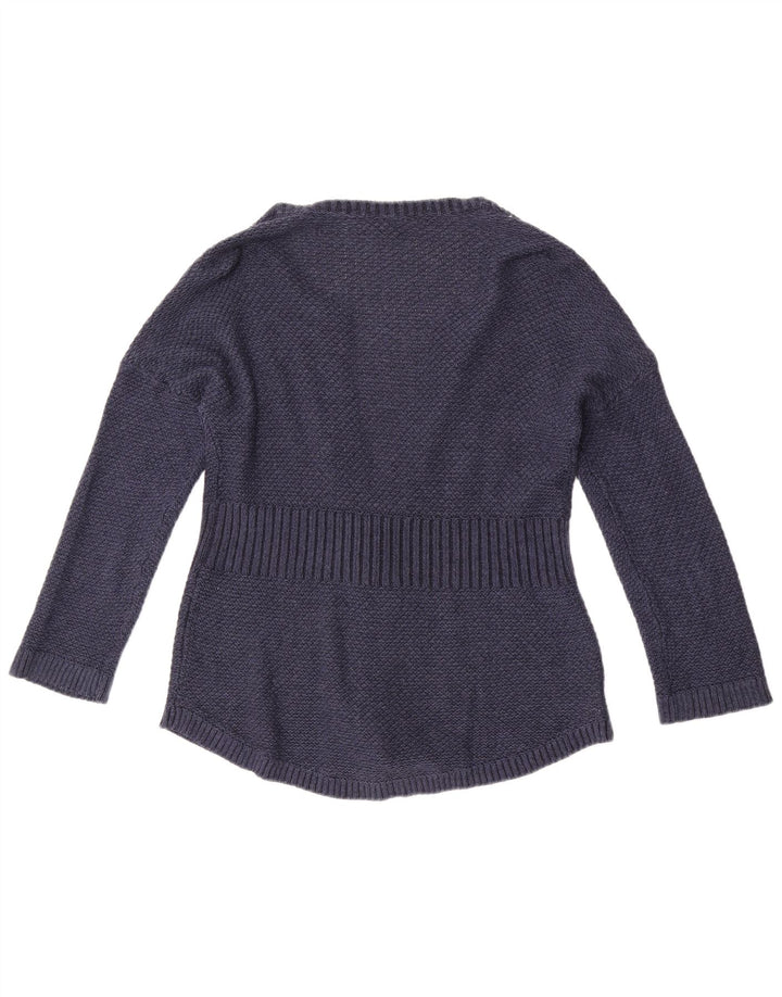 Γυναικείο πουλόβερ με ζακέτα Eddie Bauer UK 14 μεσαίο μπλε βαμβακερό