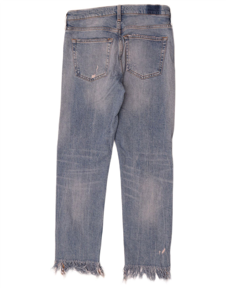 Zara Womens Distressed Slim Jeans EU 34 2XS W24 L26 Blue