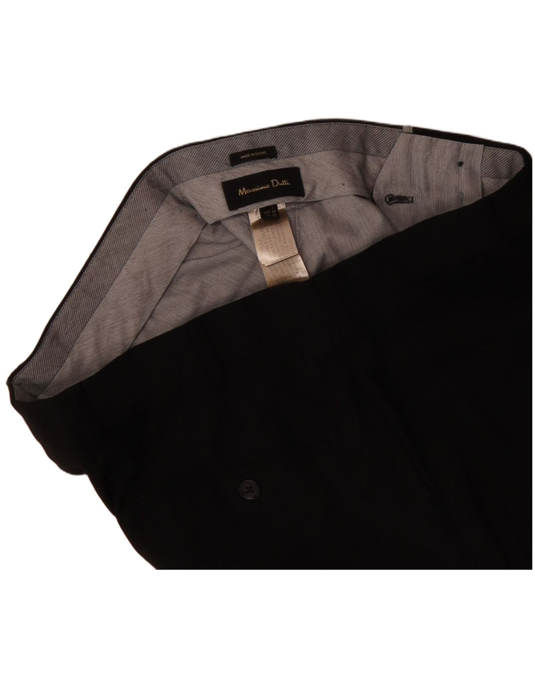 MASSIMO DUTTI Ανδρικό Slim Suit Παντελόνι EU 44 Large W34 L31 Μαύρο μάλλινο