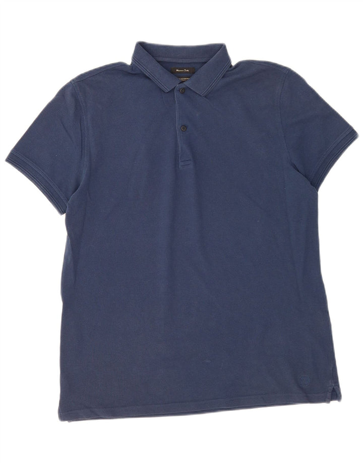 Ανδρικό πουκάμισο πόλο Massimo Dutti, Βαμβακερό μεσαίο ναυτικό