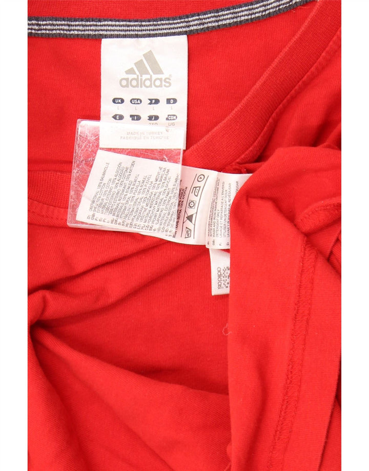 ADIDAS Mens Top Long Sleeve Large Red Cotton