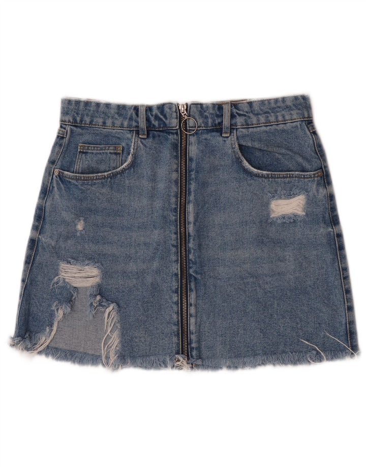 Zara Γυναικεία Μίνι Τζιν Φούστα Μεσαία W28 Μπλε Βαμβακερή