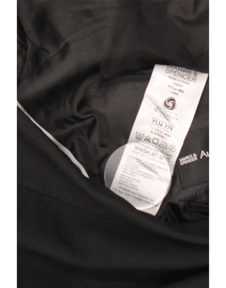 Marks & Spencer Ανδρικό σακάκι σακάκι με 2 κουμπιά 46 XL Μαύρο πολυεστέρα