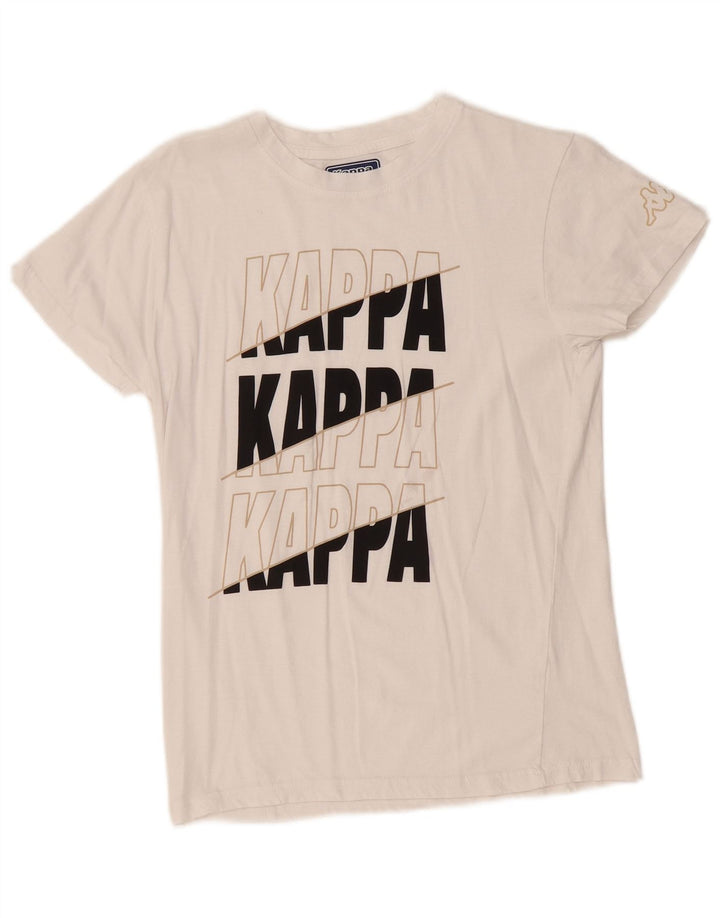 Γυναικείο γραφικό T-Shirt KAPPA Top UK 10 Small White