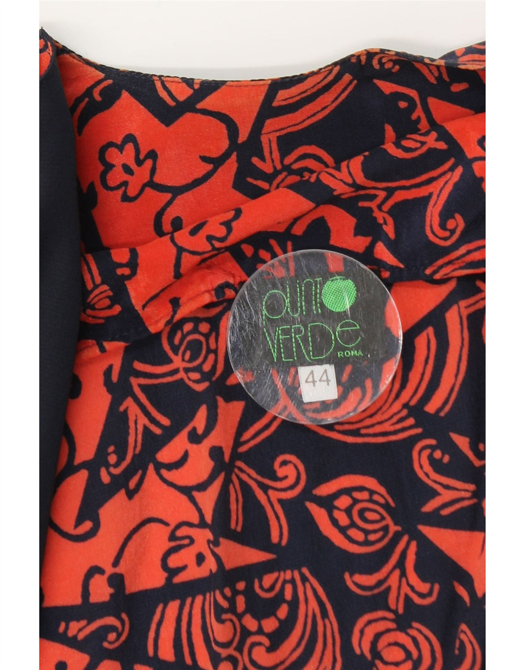 Vintage Γυναικεία Ζακέτα Top IT 44 Μεσαίο κόκκινο λουλουδάτο μετάξι