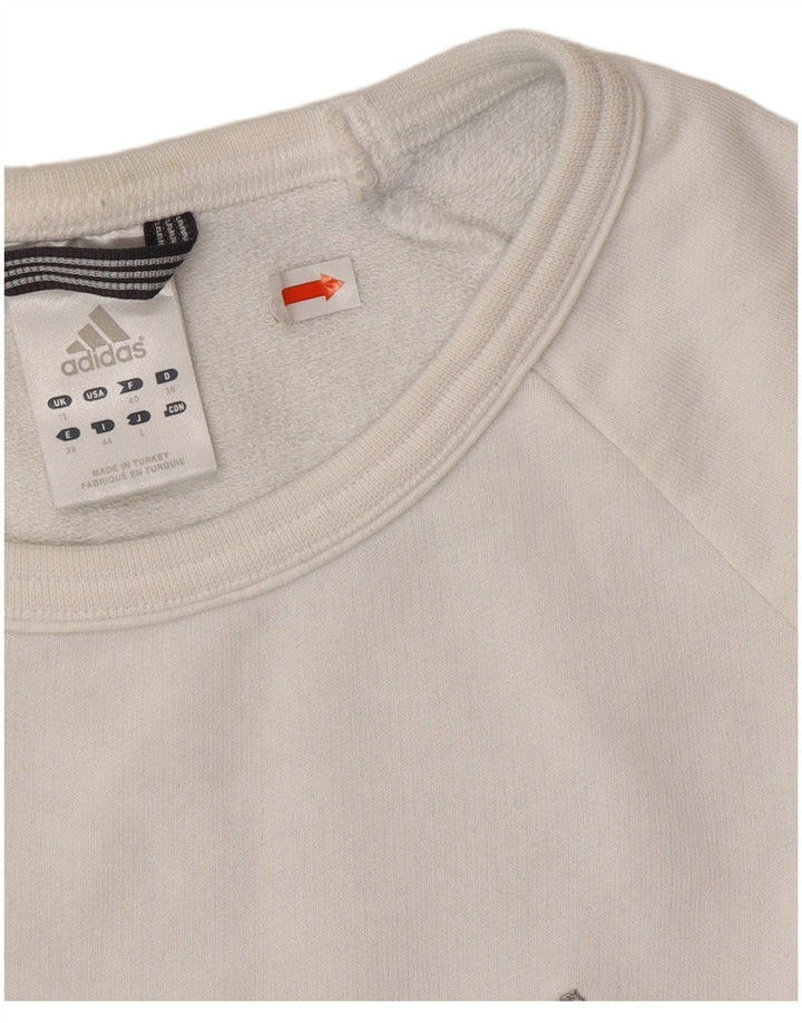 Adidas Γυναικείο Φούτερ Jumper UK 12 Μεσαίο λευκό βαμβακερό