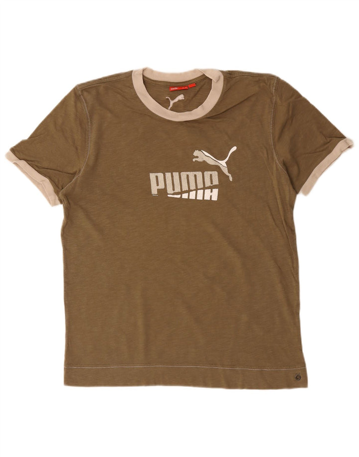 Ανδρικό γραφικό T-Shirt Puma Τοπ μεσαίο καφέ βαμβακερό