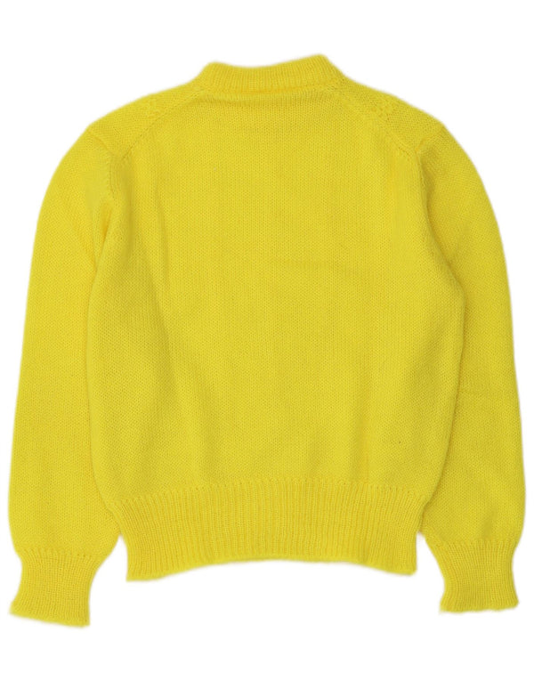 Vintage γυναικείο πουλόβερ Crop Crew Neck Jumper UK 12 Medium Yellow