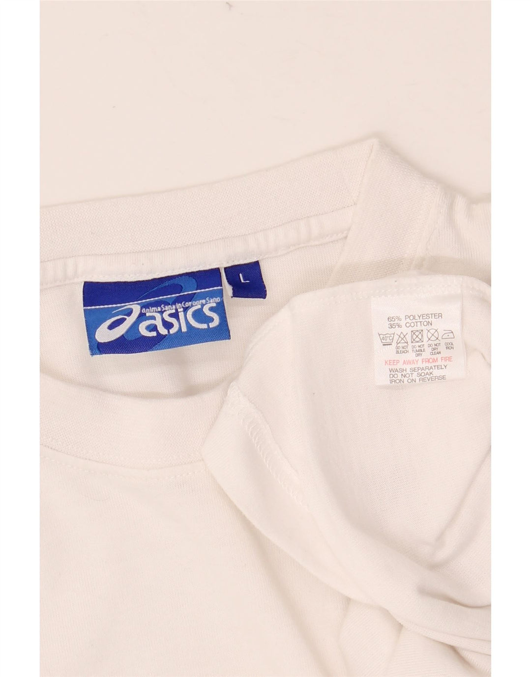 ASICS Ανδρικό T-Shirt Top μεγάλο λευκό ριγέ πολυεστέρα