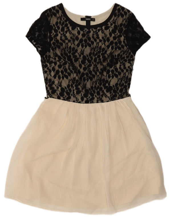 Γυναικείο κοντομάνικο φόρεμα Oasis UK 8 Small Off White Floral